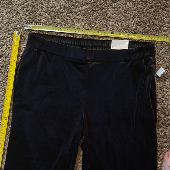 Black Velvet Wide-Leg ankle Pants - Picture 3 of 6